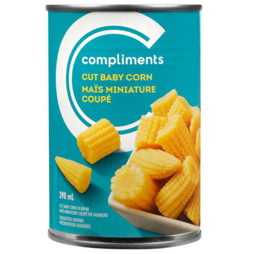 Compliments Canned Cut Baby Corn 398 ml