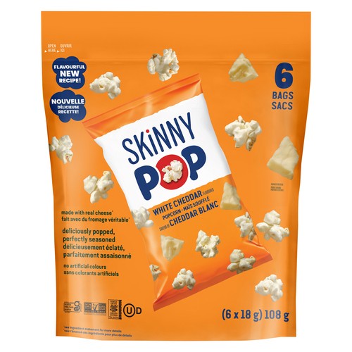 Skinny Pop Popcorn White Cheddar 6 x 18 g