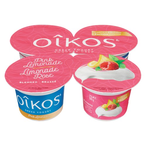 Oikos Greek Yogurt Limited Edition Pink Lemonade 4 x 100 g
