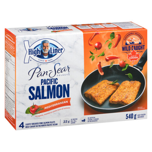 High Liner Frozen Pan-Sear Pacific Salmon Fillets Mediterranean 540 g