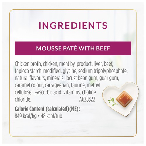 Fancy Feast Gems Wet Cat Food Mousse Paté With Beef 2 x 57 g