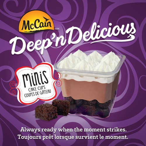 McCain Deep'n Delicious MINIS Chocolate Brownie Cake Cups 4-pack 340 g