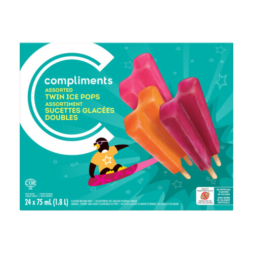 Compliments Twin Ice Pops Assorted 24 x 75 ml