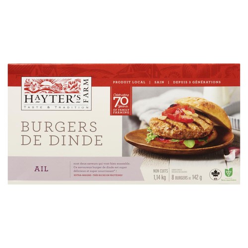 Hayter's Farm Frozen Turkey Burger Garlic 1.14 kg