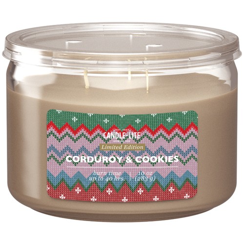 Candle-Lite 3-Wick Jar Corduroy & Cookies 10 oz 1 Count