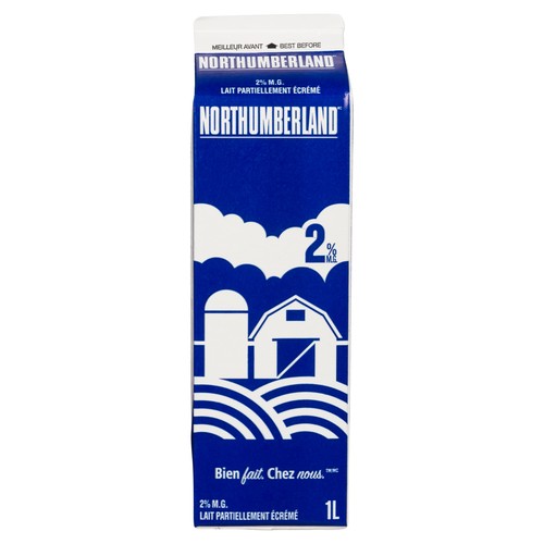 Northumberland 2% Milk Carton Partly Skimmed  1 L