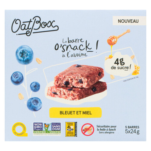 Oatbox Bars Blueberry And Honey 5 x 24 g