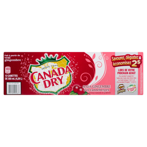 Canada Dry Soft Drink Ginger Ale Cranberry 12 x 355 ml (cans)