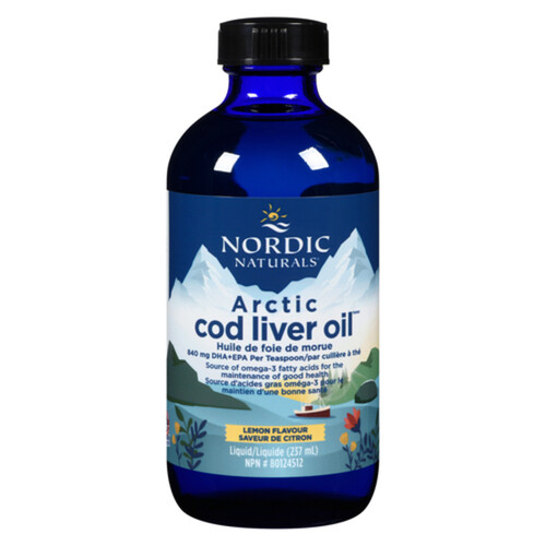 Nordic Naturals Arctic Cod Liver Oil Lemon Flavour 237 ml