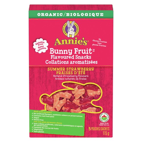 Annie's Organic Bunny Fruit Flavoured Snacks Summer Strawberry 115 g