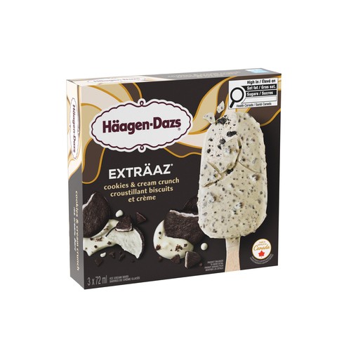 Häagen-Dazs Exträaz Ice Cream Bars Cookies & Cream 3 x 72 ml
