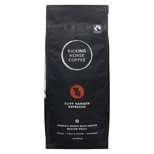 Kicking Horse Organic Whole Bean Coffee Cliff Hanger Espresso Medium Roast 454 g
