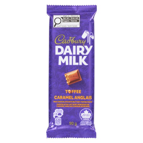 Cadbury Dairy Milk Bar Milk Chocolate With Toffee 90 g