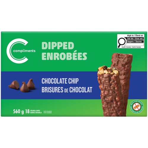Compliments Granola Bars Dipped Chocolate Chip 560 g
