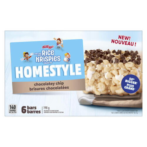 Kellogg's Rice Crispy Squares Bars Homestyle Chocolatey Chip 198 g