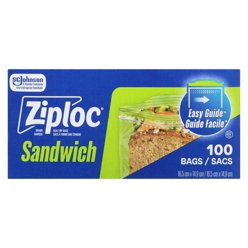 Ziploc Brand Seal Top Bags Sandwich 100 Bags
