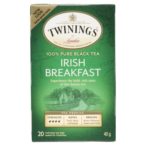 Twinings Of London Black Tea Irish Breakfast 20 Tea Bags 