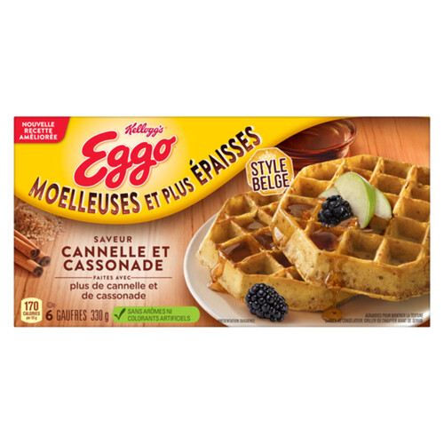 Kellogg Eggo Waffles Thick & Fluffy Cinnamon Brown Sugar 6 Count 330 g