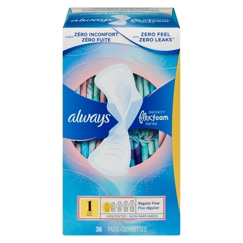 Always Infinity Pads Regular Flow Unscented 36 Count
