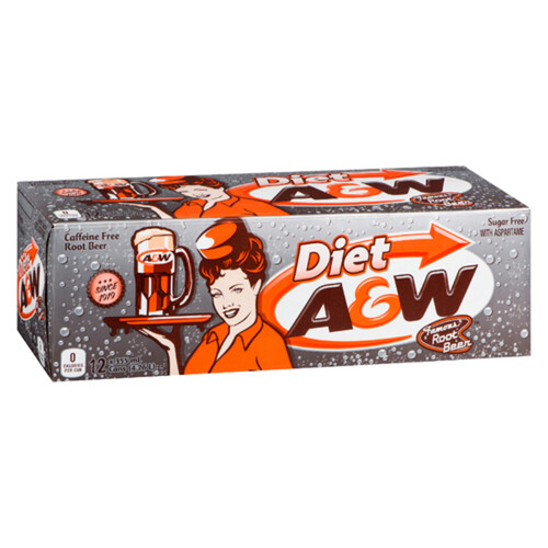 A&W Caffeine-Free Diet Root Beer 12 x 355 ml (cans)