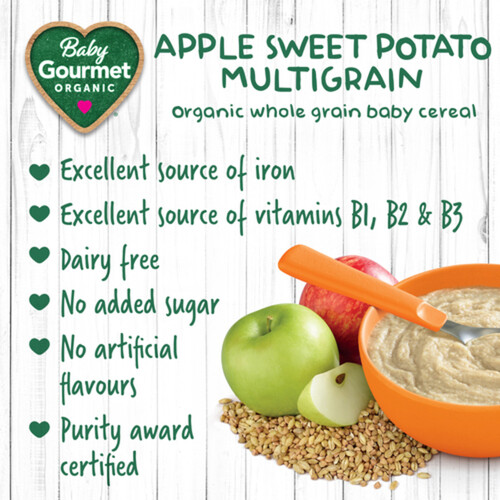 Baby Gourmet Organic Cereal Apple Sweet Potato Multigrain 208 g