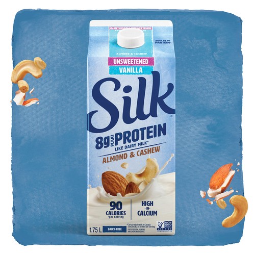 Silk Dairy Free Unsweetened Vanilla Protein Almond & Cashew Beverage 1.75 L