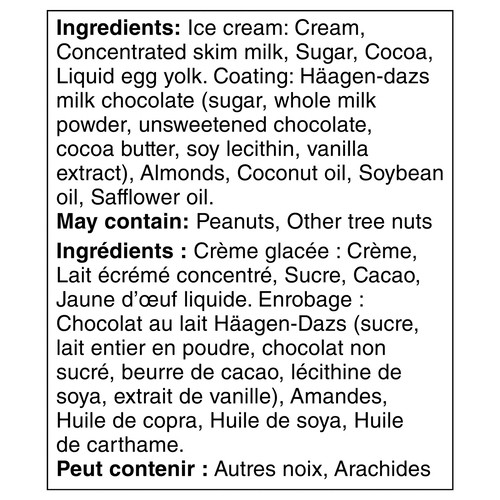 Häagen-Dazs Ice Cream Bars Double Chocolate Almond 3 x 88 ml