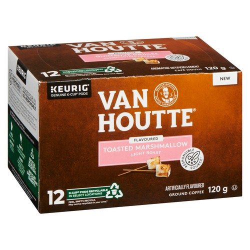 Van Houtte Ground Coffee Pods 12 K-Cup Toasted Marshmallow Light Roast 120 g