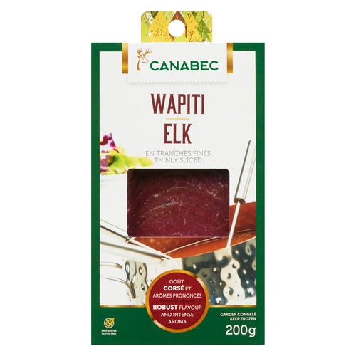 Gibiers Canabec Frozen Elk Thinly Sliced 200 g