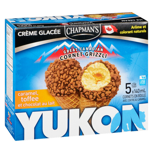 Chapman's Ice Cream Cones Yukon Caramel Toffee 5 x 140 ml