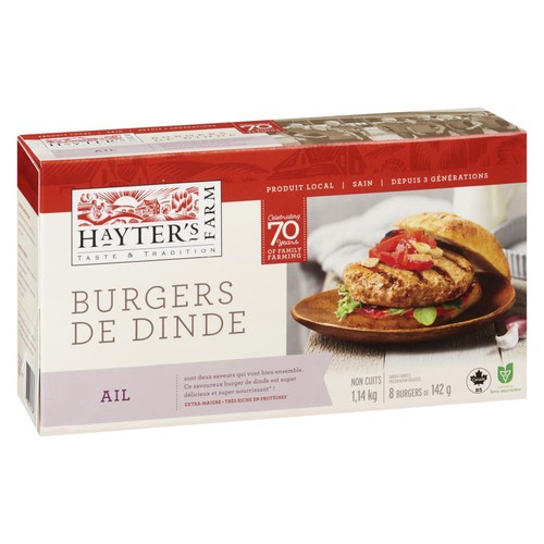 Hayter's Farm Frozen Turkey Burger Garlic 1.14 kg