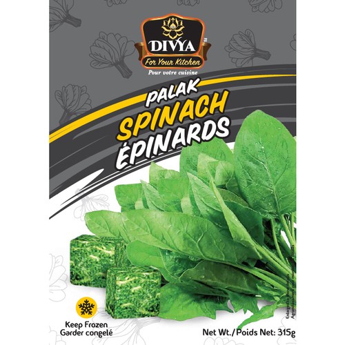Divya Palak Frozen Spinach Spice Cubes 315 g