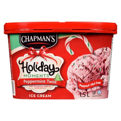 Chapmans Ice Cream Holiday Moments Peppermint Twist 1.5 L