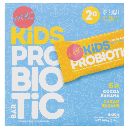 Welo Kids Probiotic Bars Cocoa Banana 5 x 20 g
