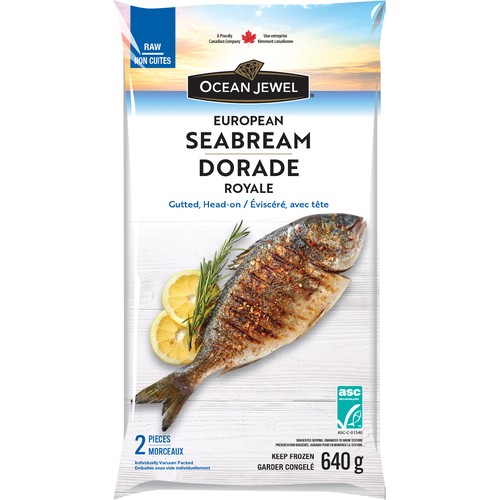 Ocean Jewel Frozen Fish European Seabream Raw 2 Pieces 640 g