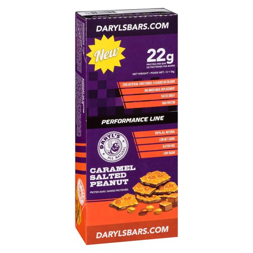 Daryl's Performance Line Protein Bar Caramel Salted Peanut 12 x 58 g
