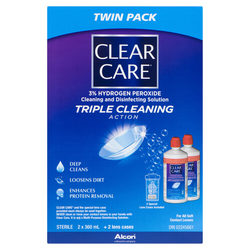 Alcon Clear Care Twin Duo Contact Lens Solution 720 ml