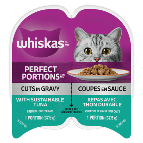 Whiskas Wet Cat Food Perfect Portions Cuts In Gravy Tuna Entree 2 x 37.5 g