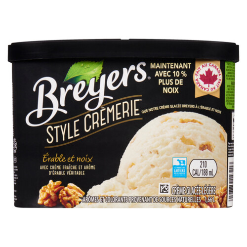 Breyers Certified Kosher Creamery Style Light Ice Cream Maple Walnut 1.66 L Voilà Online