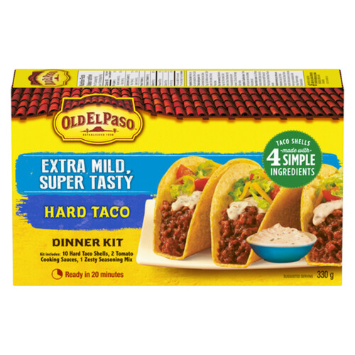 Old El Paso Taco Dinner Kit Extra Mild Super Tasty Hard 330 g