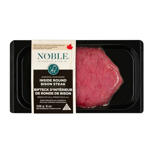 Noble Premium Bison Inside Round Bison Steak 226 g