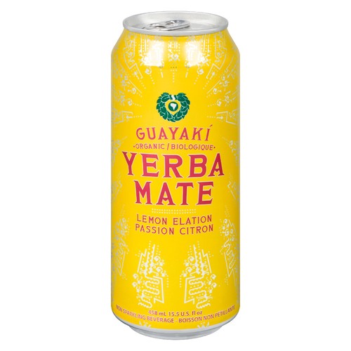 Guayaki Organic Yerba Mate Caffeinated Beverage Lemon Elation 458 ml (can)