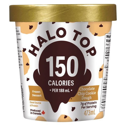Halo Top Frozen Dairy Dessert Chocolate Chip Cookie Dough 473 ml