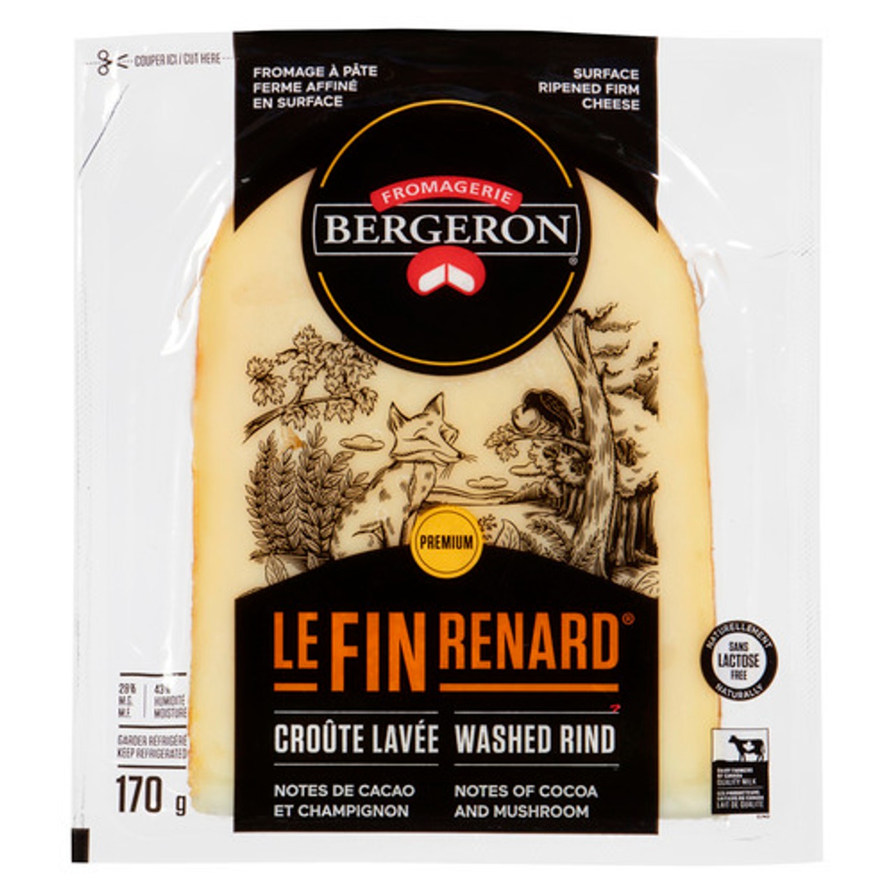Waheed Rind 2 Le Bergeron Lactose-Free Renard Surface Ripened Firm Cheese Washed Rind ...