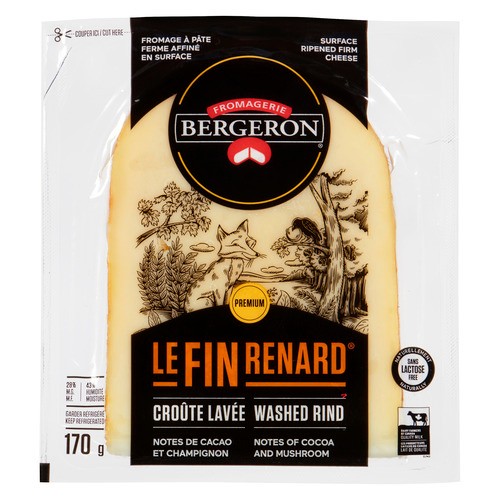 Le Bergeron Lactose-Free Renard Surface Ripened Firm Cheese Washed Rind 170 g