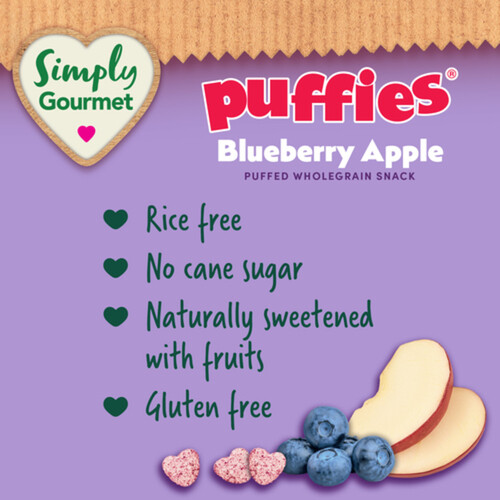 Simply Gourmet Puffies Baby Snack Blueberry Apple 32 g