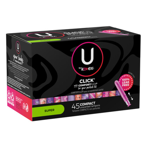 Voilà U By Kotex Click Compact Tampons Super Unscented 45 Count