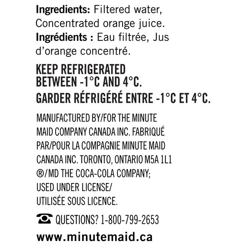 Minute Maid 100% Orange Juice From Concentrate Original 1.75 L