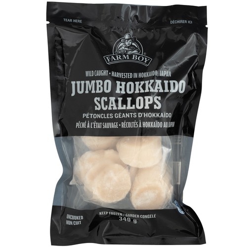 Farm Boy Frozen Scallops Uncooked Jumbo 340 g