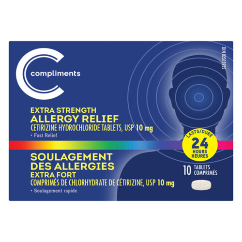 Compliments Allergy Relief Extra Strength 10 mg Tablets 10 EA